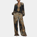 Valentina | Completo floreale barocco con pantaloni palazzo