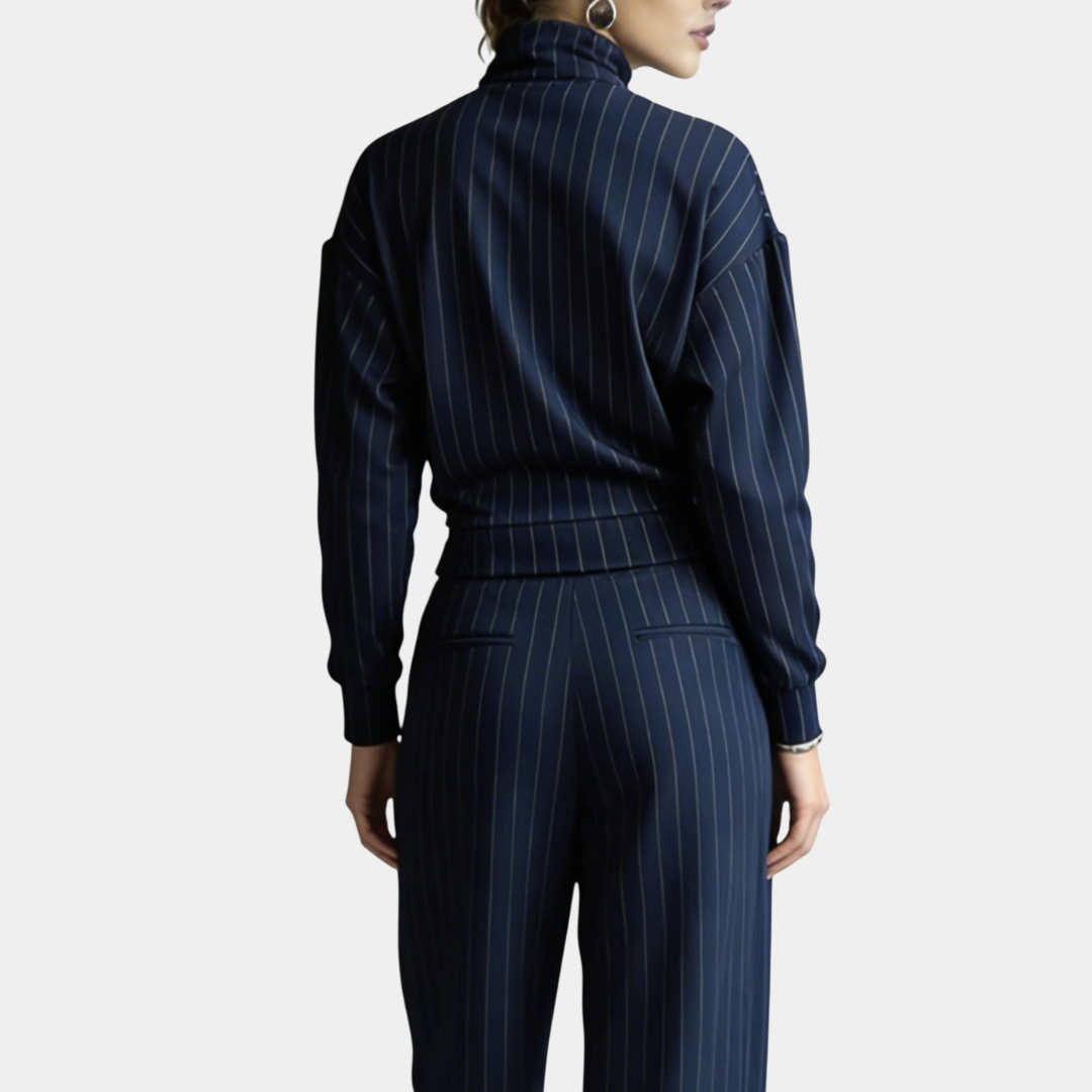 Céleste | Completo a collo alto con zip a righe