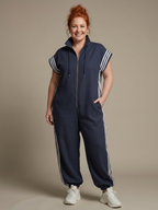 Lark | Tuta con zip e pannelli a righe