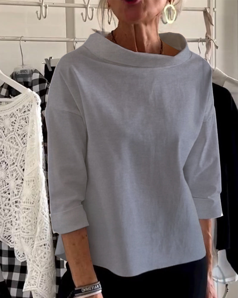 Camicetta Casual Revers Tinta Unita