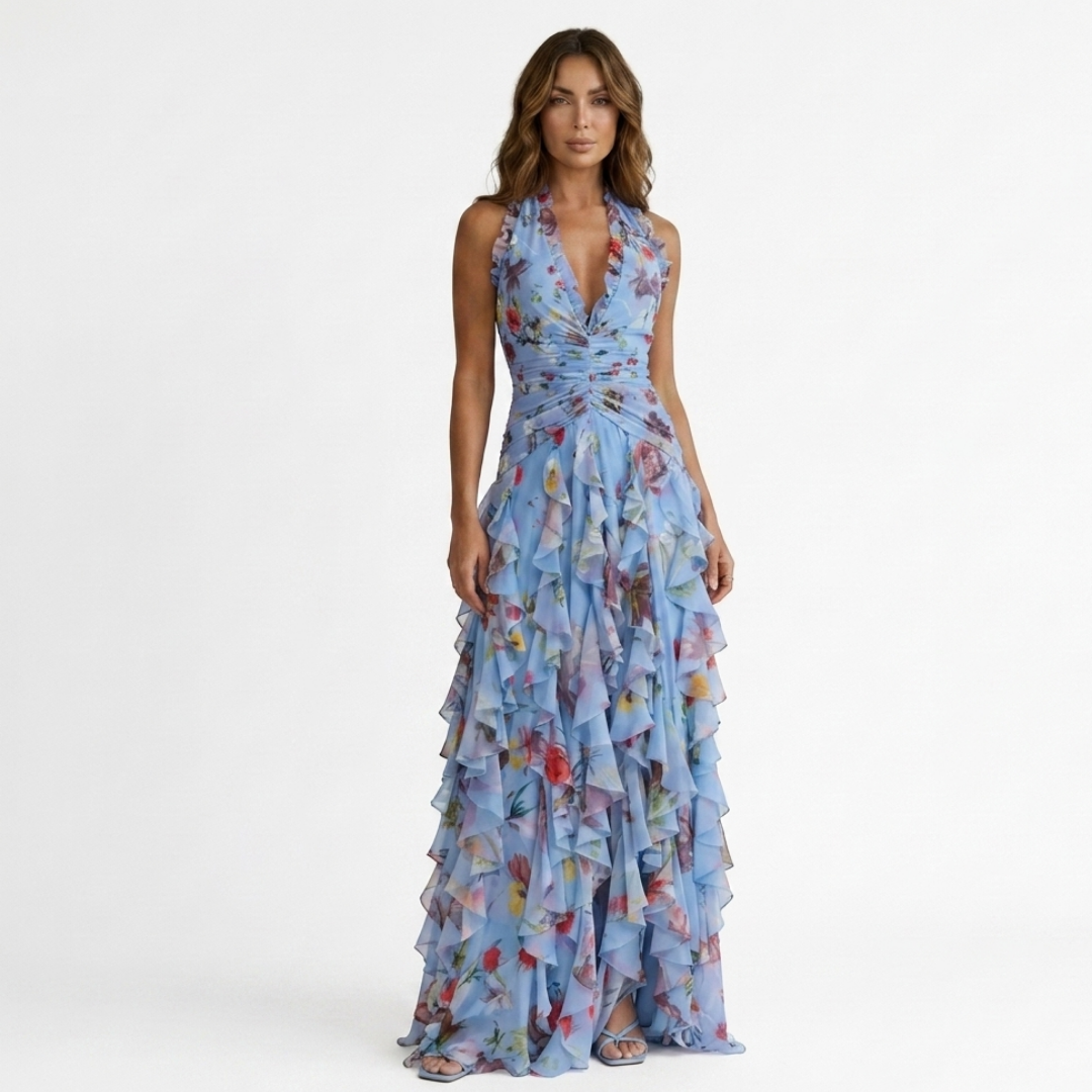 Dora - Maxi abito con scollo all'americana