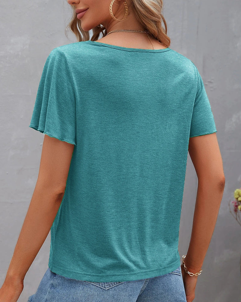 T-shirt monocolore con cut out
