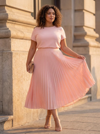 Rhodes | Coordinato Top Strutturato con Gonna Plissettata