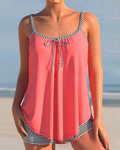 Tankini due pezzi a canotta con stampa a righe