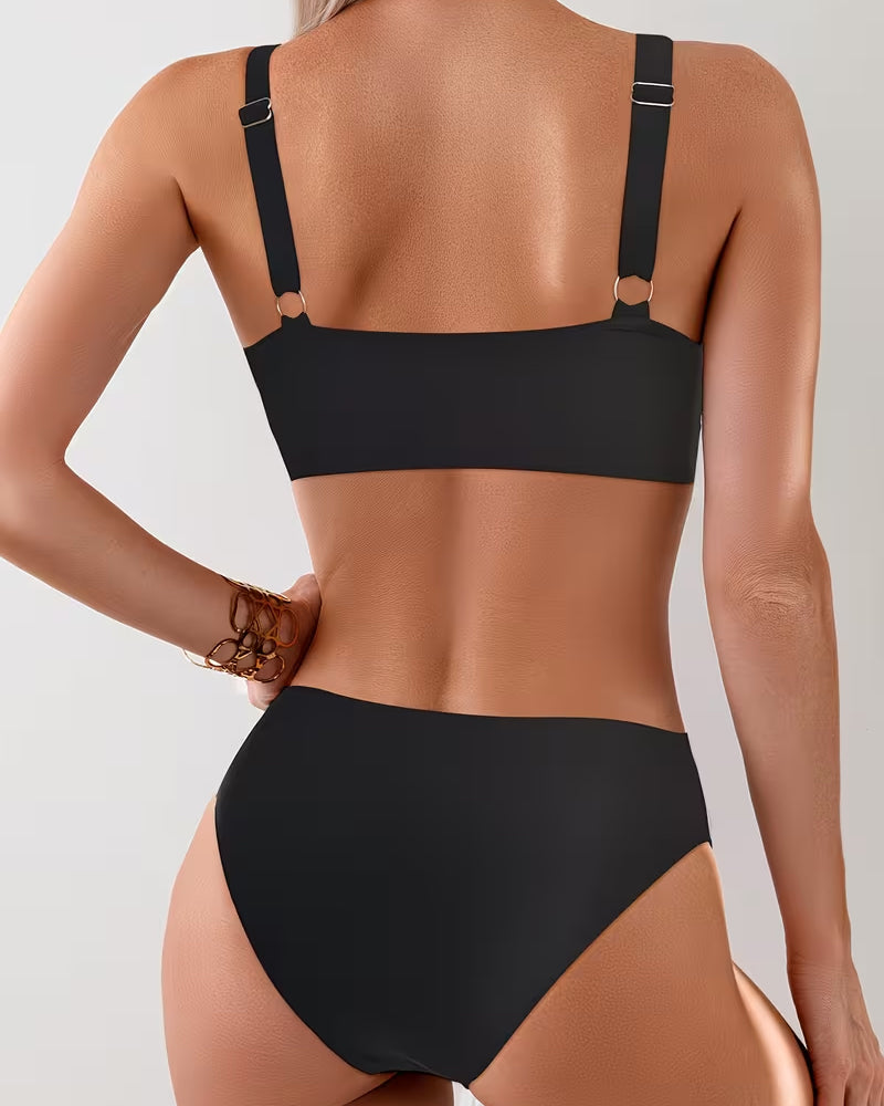 Bikini Leopard Sportivo Scollo a V