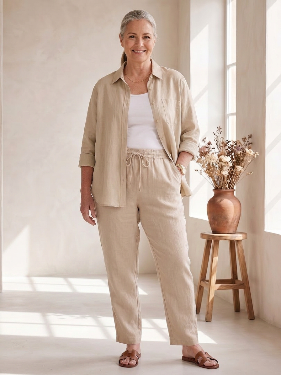 Noor | Set Camicia Manica Lunga e Pantalone Dritto