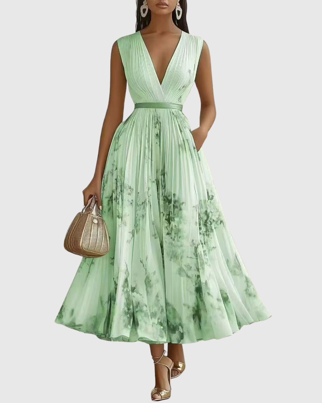 Rowella | Elegante Abito Lungo Plissettato