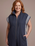 Lark | Tuta con zip e pannelli a righe