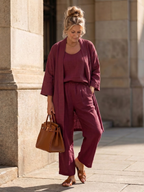 Yael | Completo tre pezzi rilassato con top e pantalone