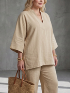 Georgiana | Completo Tunica Scollo a V e Pantalone Arricciato