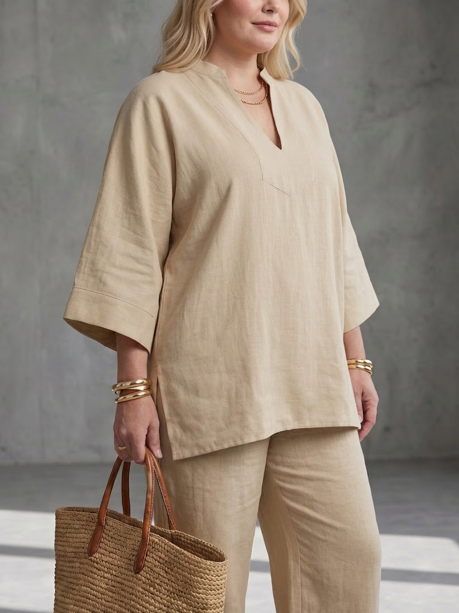 Georgiana | Completo Tunica Scollo a V e Pantalone Arricciato