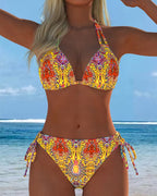 Bikini Colorato con Stampa all'Americana