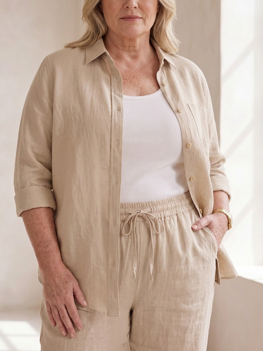 Noor | Set Camicia Manica Lunga e Pantalone Dritto
