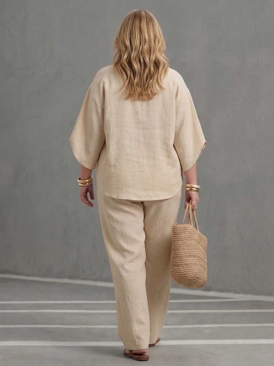 Amity | Completo Tunica Abbinata con Pantaloni a Gamba Larga