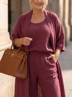 Yael | Completo tre pezzi rilassato con top e pantalone