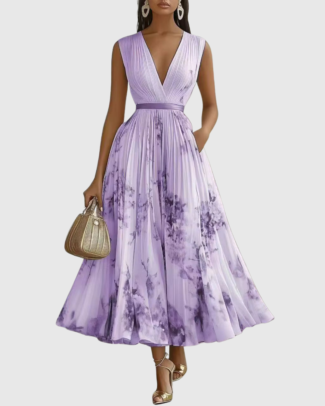 Rowella | Elegante Abito Lungo Plissettato