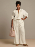 Natalia | Completo Top Palloncino con Zip e Pantaloni Ampi