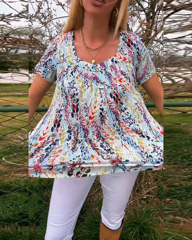 T-Shirt Girocollo Maniche Corte Stampato