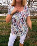 T-Shirt Girocollo Maniche Corte Stampato