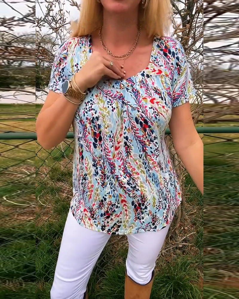 T-Shirt Girocollo Maniche Corte Stampato