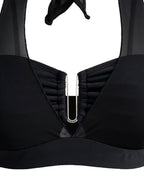 Bikini in maglia con allacciatura al collo