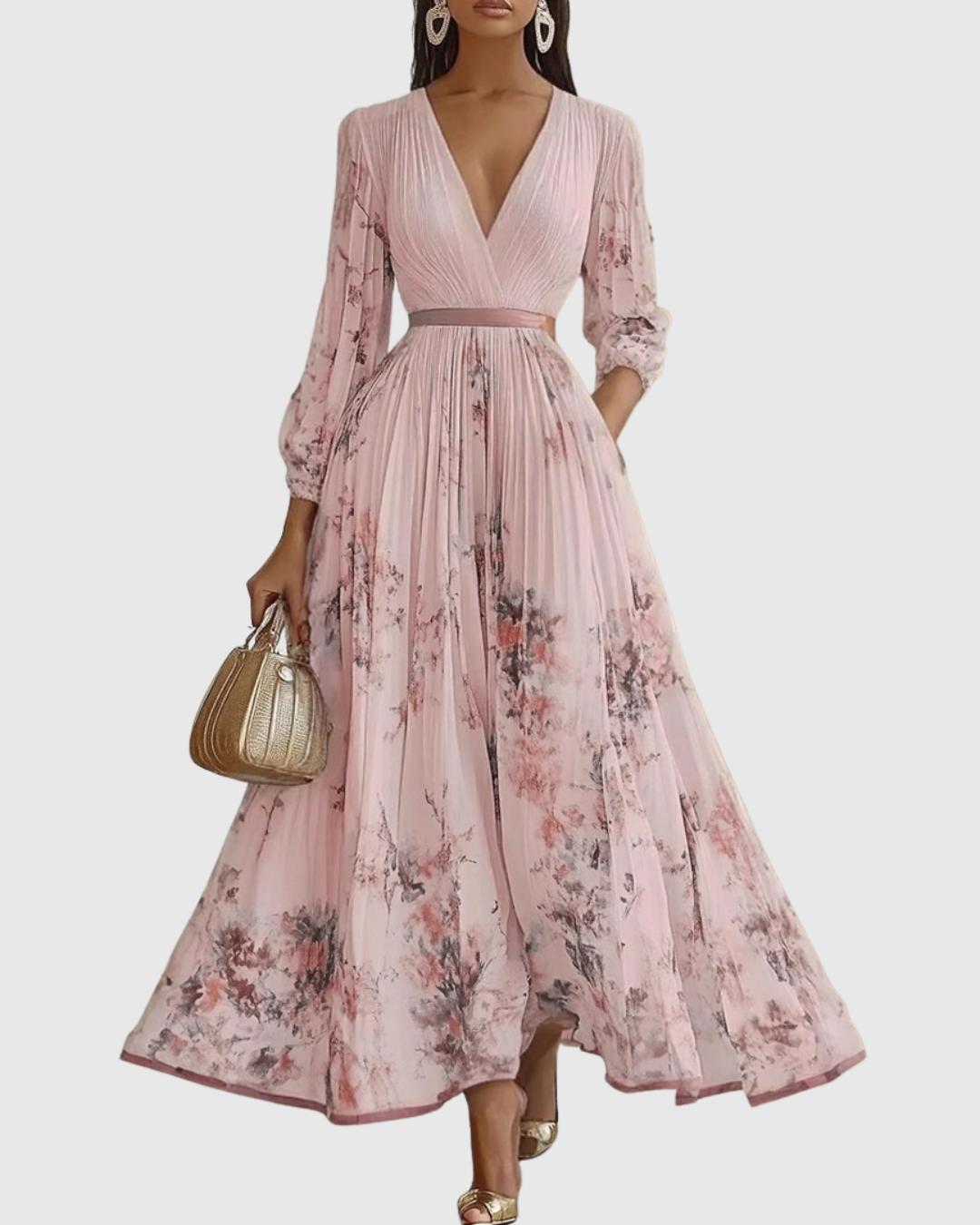 Rowella | Elegante Abito Lungo Plissettato