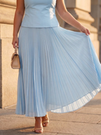 Rhodes | Coordinato Top Strutturato con Gonna Plissettata