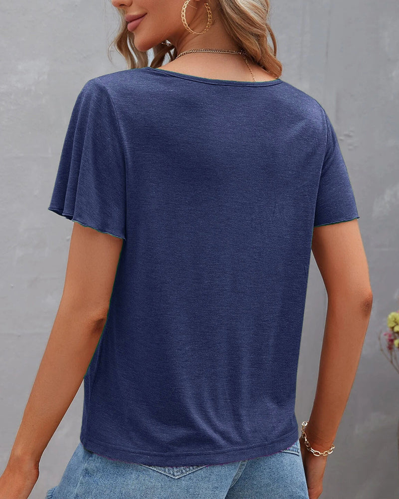 T-shirt monocolore con cut out