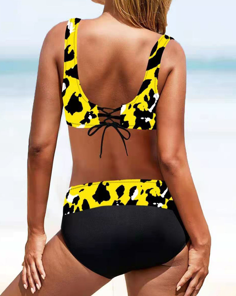 Bikini a righe multicolore