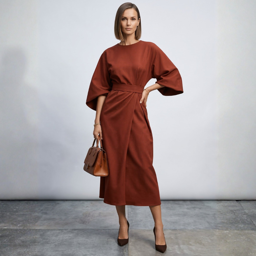 Xanthe - Elegante maxi abito con cintura