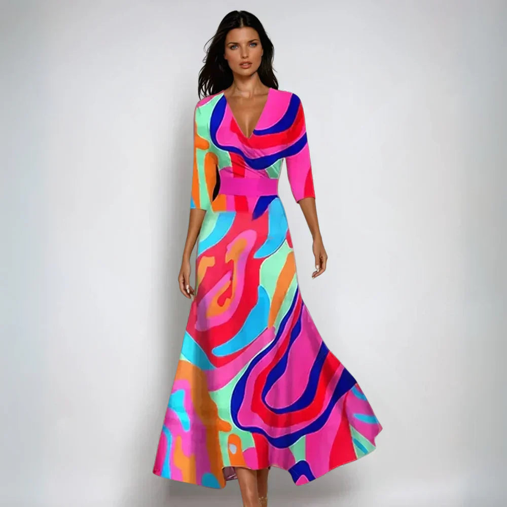 Eliana™ | Abito Elegante A-Line Floreale