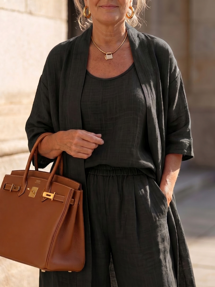 Yael | Completo tre pezzi rilassato con top e pantalone