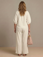 Natalia | Completo Top Palloncino con Zip e Pantaloni Ampi