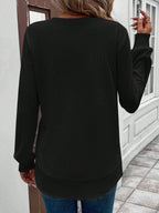 T-shirt girocollo a maniche lunghe tinta unita