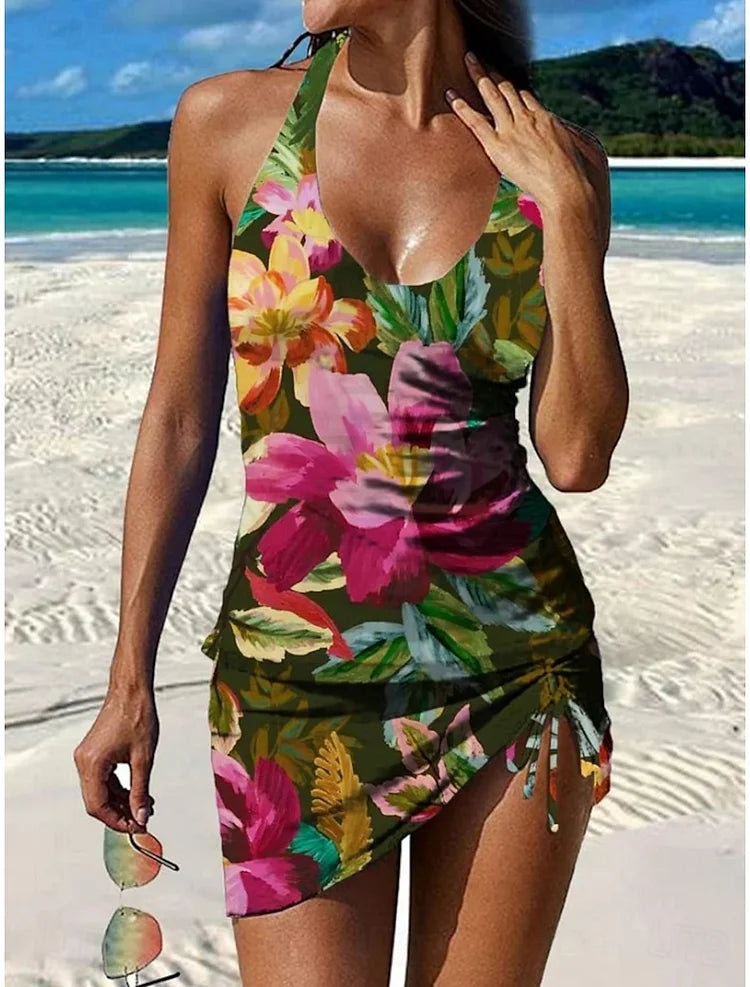 Fiesta – Tankini con stampa floreale e pantaloncini, effetto pancia piatta