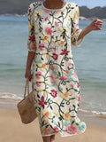 Vestito casual da donna con stampa floreale.