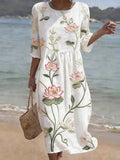 Vestito casual da donna con stampa floreale.