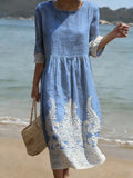 Vestito casual da donna con stampa floreale.