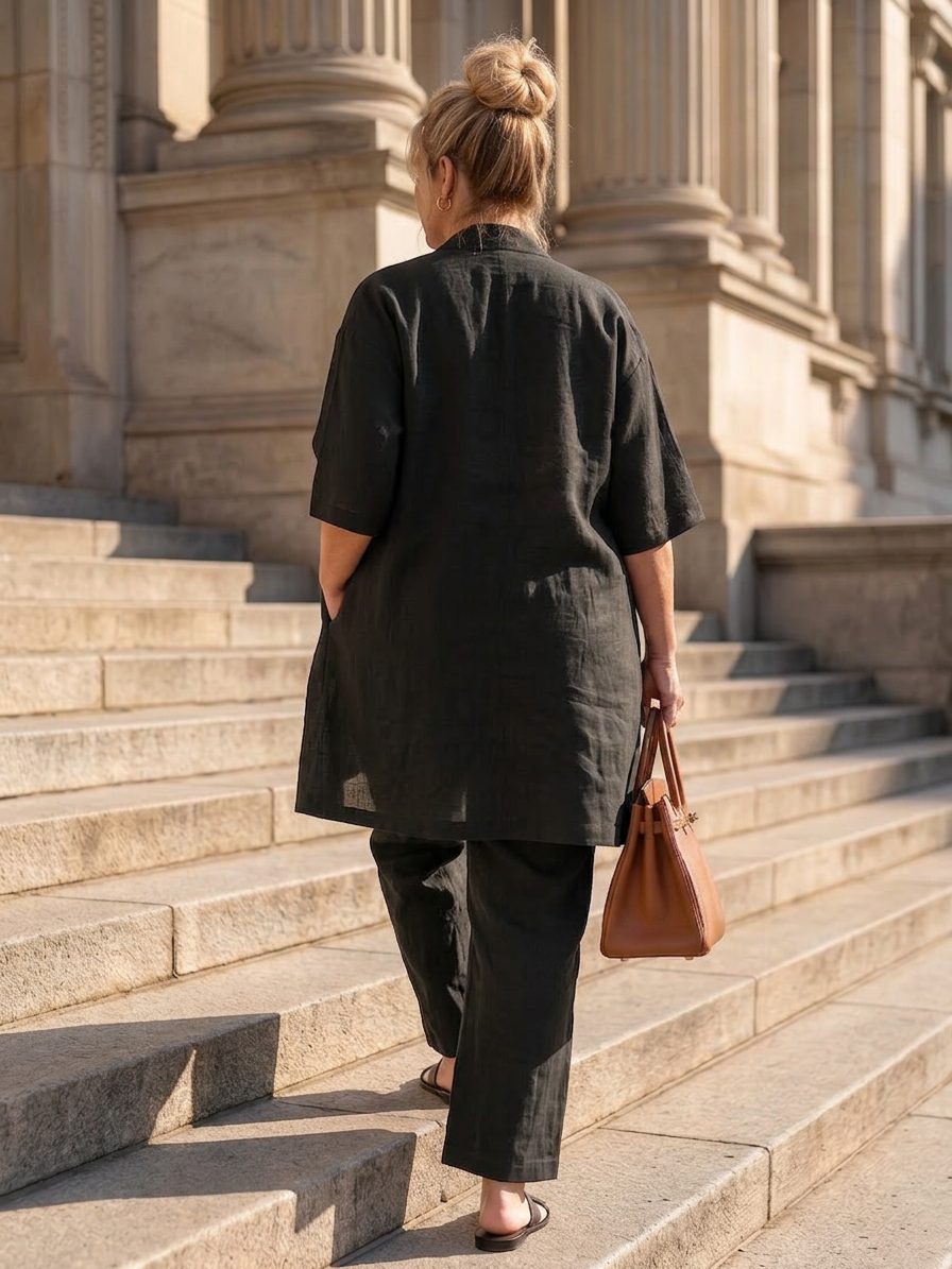 Yael | Completo tre pezzi rilassato con top e pantalone