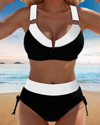 Bikini Bralette A Contrasto A Vita Alta