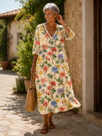 Bruna | Abito Midi Floreale Elegante da Giardino