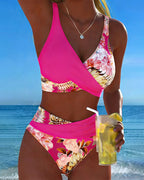 Bikini Contrasto Floreale Spacco