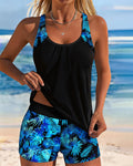 Canotta Tankini Senza Maniche con Scollo Quadrato