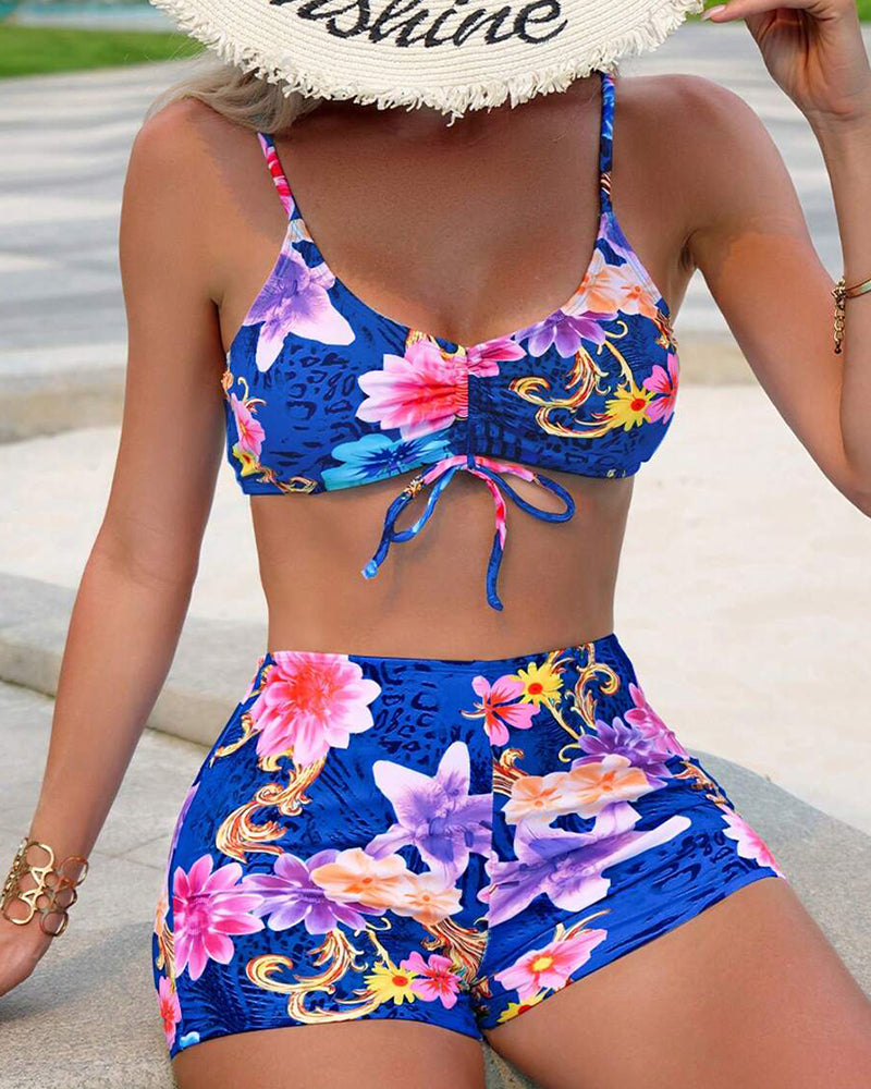 Bikini due pezzi con stampa floreale