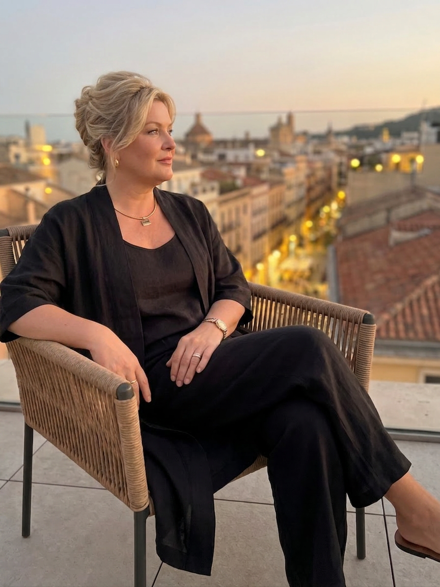 Yael | Completo tre pezzi rilassato con top e pantalone