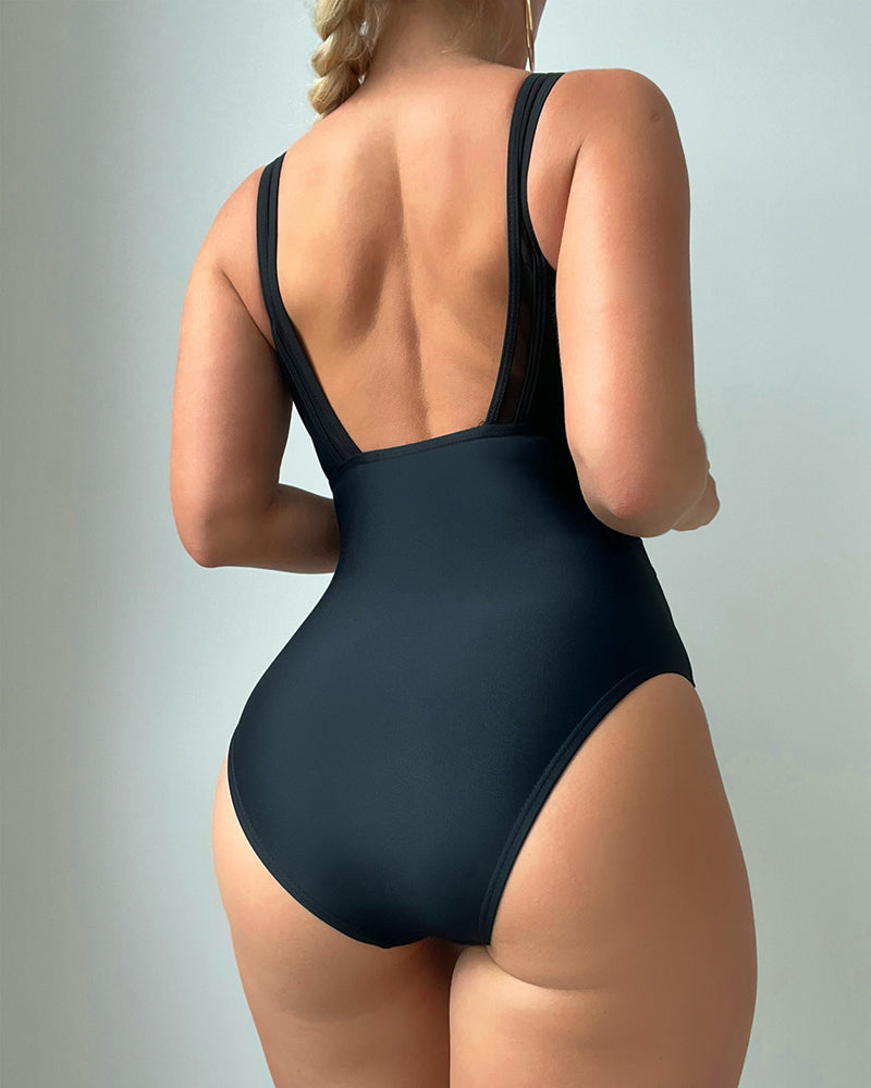 Costume da bagno intero a tinta unita