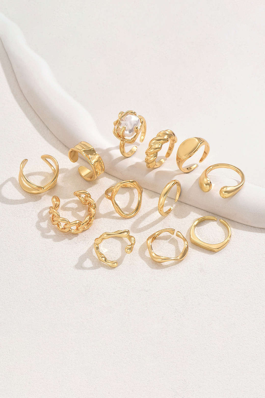Anello Aperto in Metallo Geometrico