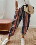 Pantaloni casual da donna in cotone e lino