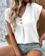 T-shirt a maniche corte e scollo a V