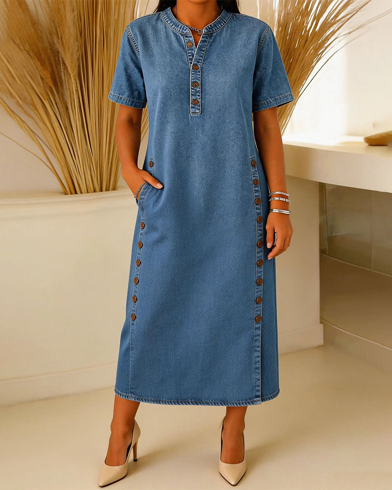 Abito chemisier casual in denim